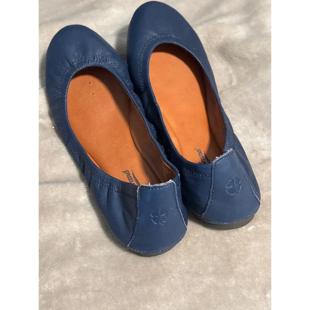 Lucky Brand‎ Emmie Navy Blue Leather Ballet Flats Womens 7M